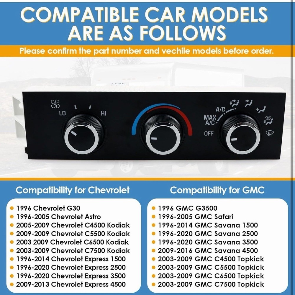 599-217 Heater A/C Control Switch,Front Climate Control Module Compatible With - Picture 2 of 8